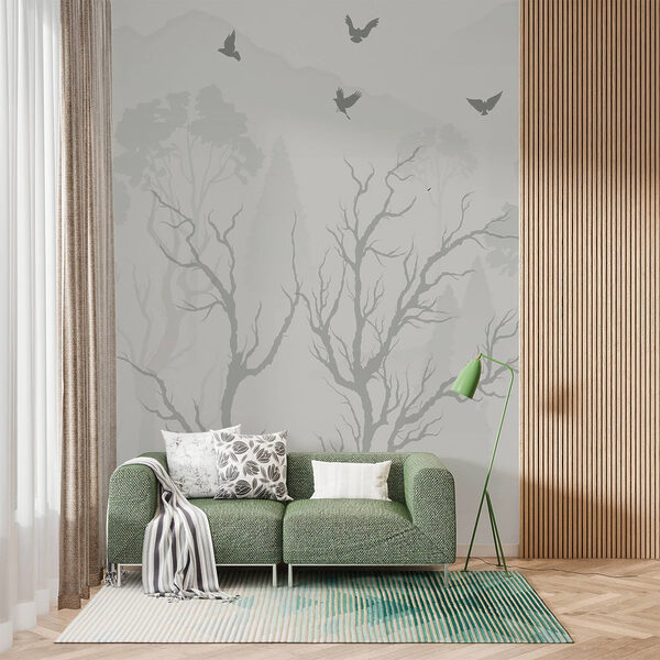Birds flying over trees Birds flying over trees