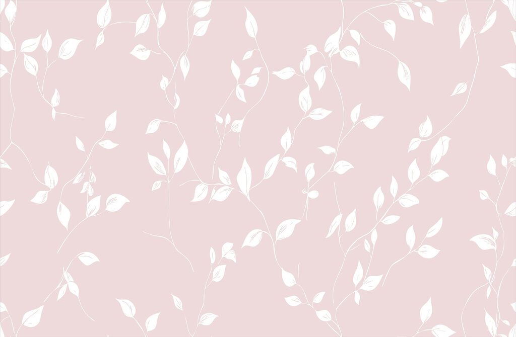 Pattern of white leaves on a pink background Pattern of white leaves on a pink background