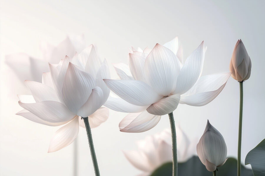 Delicate blooms in soft hues