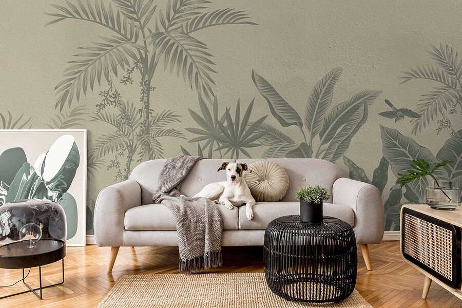 Wallpaper with plants on it