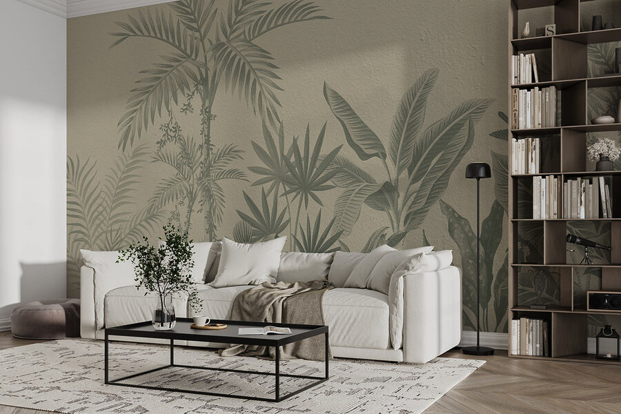 Wallpaper with plants on it