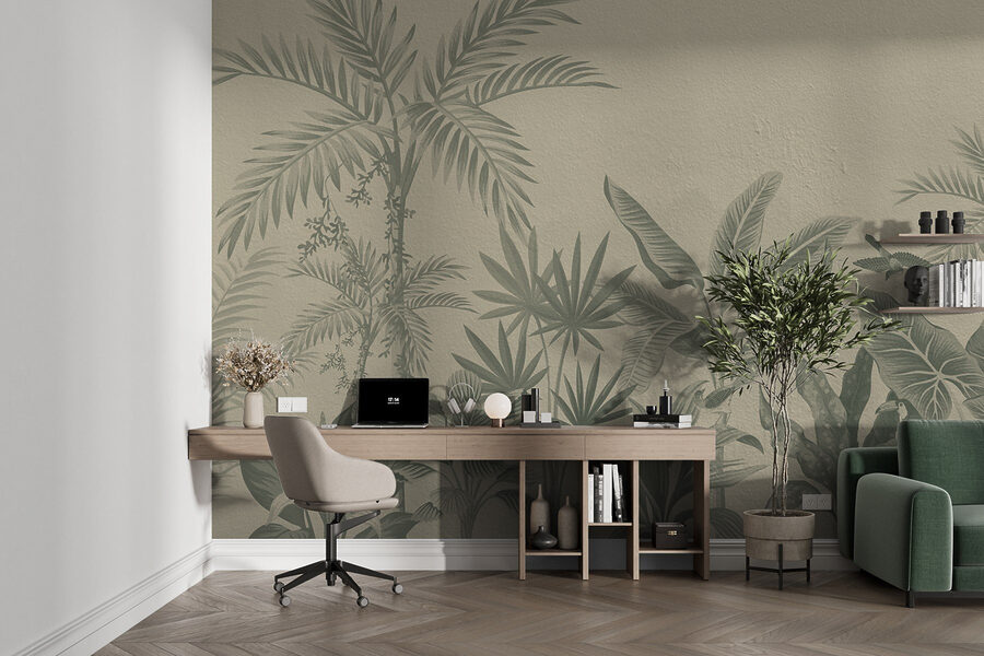Wallpaper with plants on it