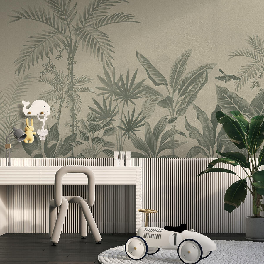 Wallpaper with plants on it