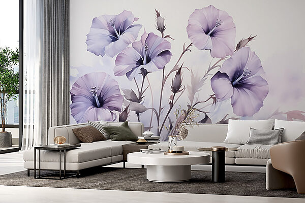 Painting of purple flowers Painting of purple flowers