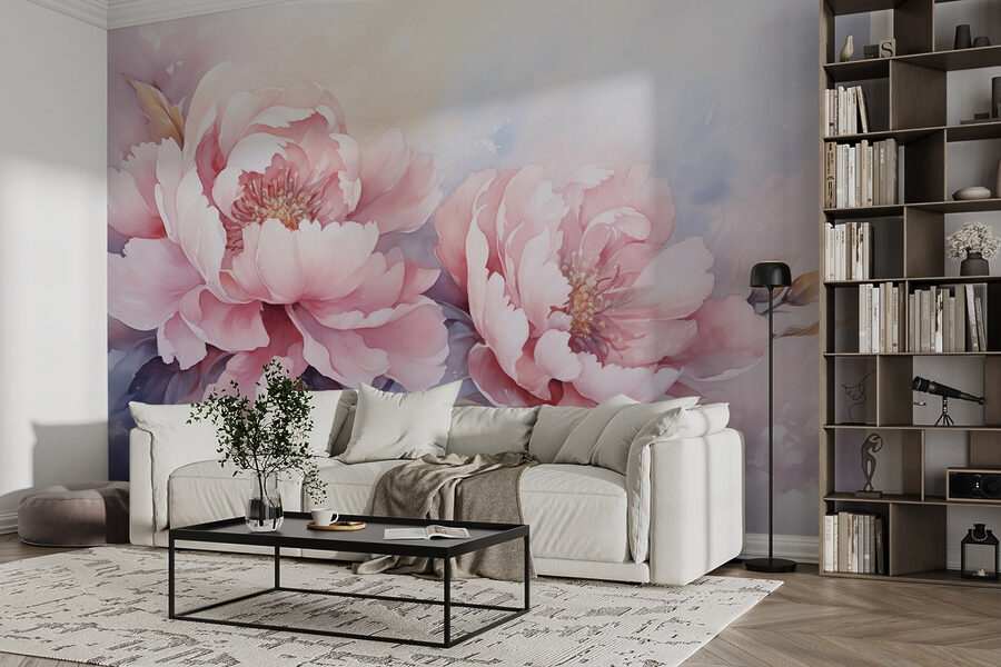 Wall murals Painting of pink flowers - Image 2