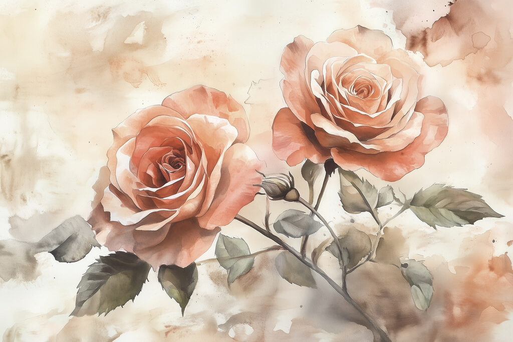 Painting of two roses Painting of two roses