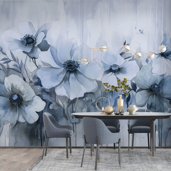 Painting of flowers on a white background Painting of flowers on a white background