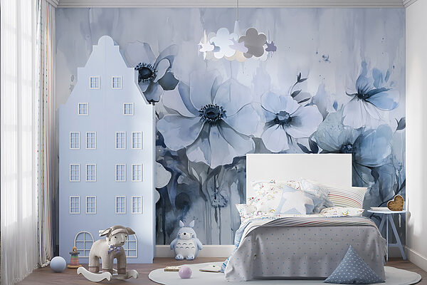 Painting of flowers on a white background Painting of flowers on a white background