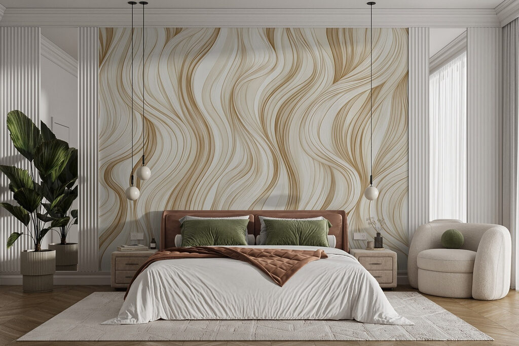 White and brown wavy pattern
