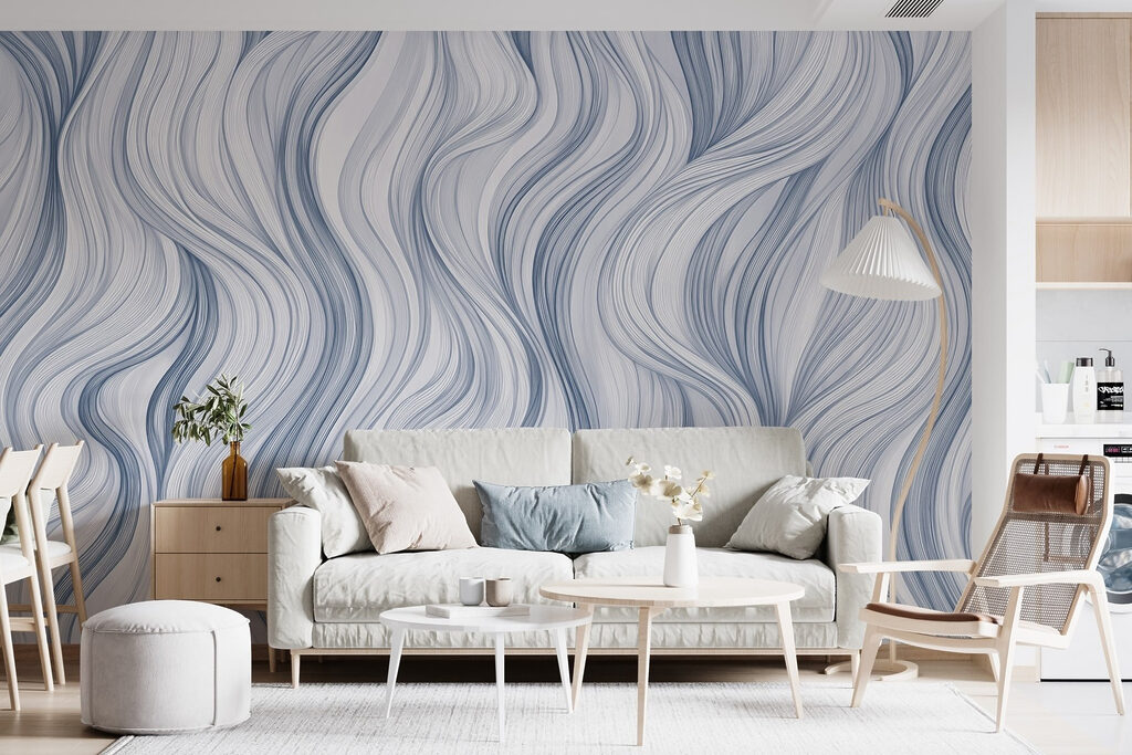 White and blue wavy pattern White and blue wavy pattern