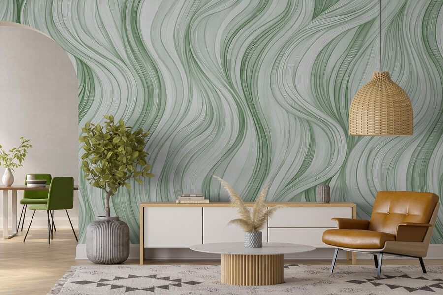 Green and white wavy pattern