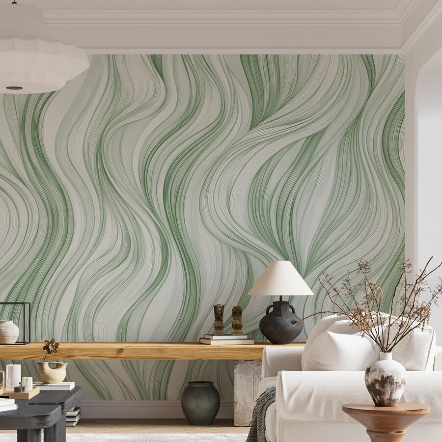 Green and white wavy pattern