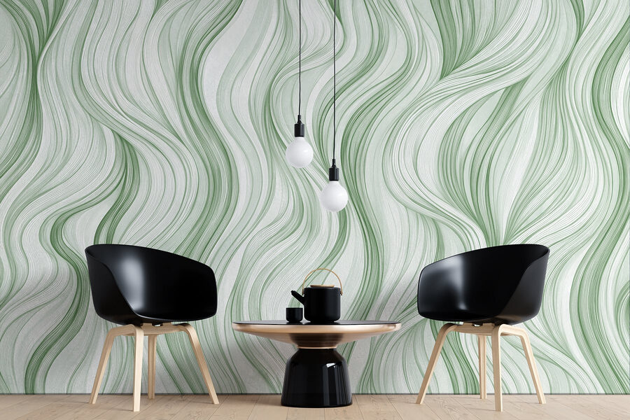 Green and white wavy pattern