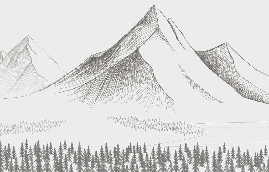 Mountain range with trees Mountain range with trees