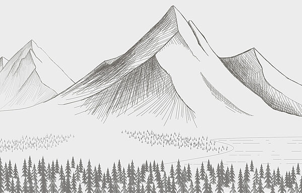 Mountain range with trees Mountain range with trees