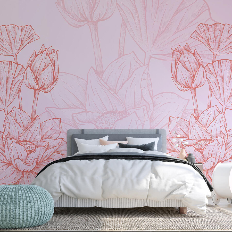 Pink and white flower drawing