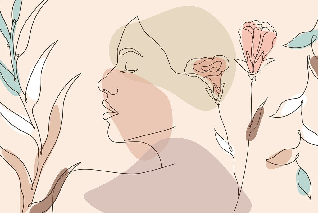Woman’s face with flowers Woman’s face with flowers