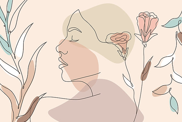 Woman’s face with flowers Woman’s face with flowers