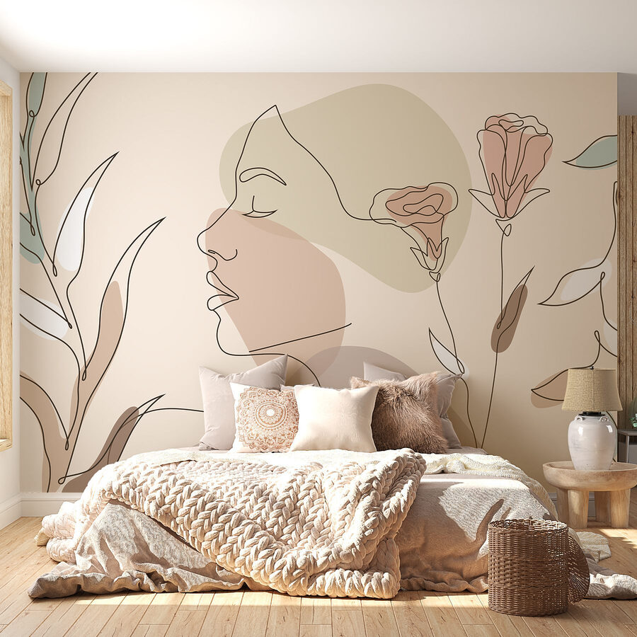 Woman’s face with flowers