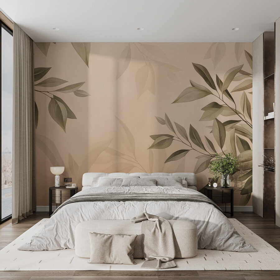 Soft leaves on a muted background