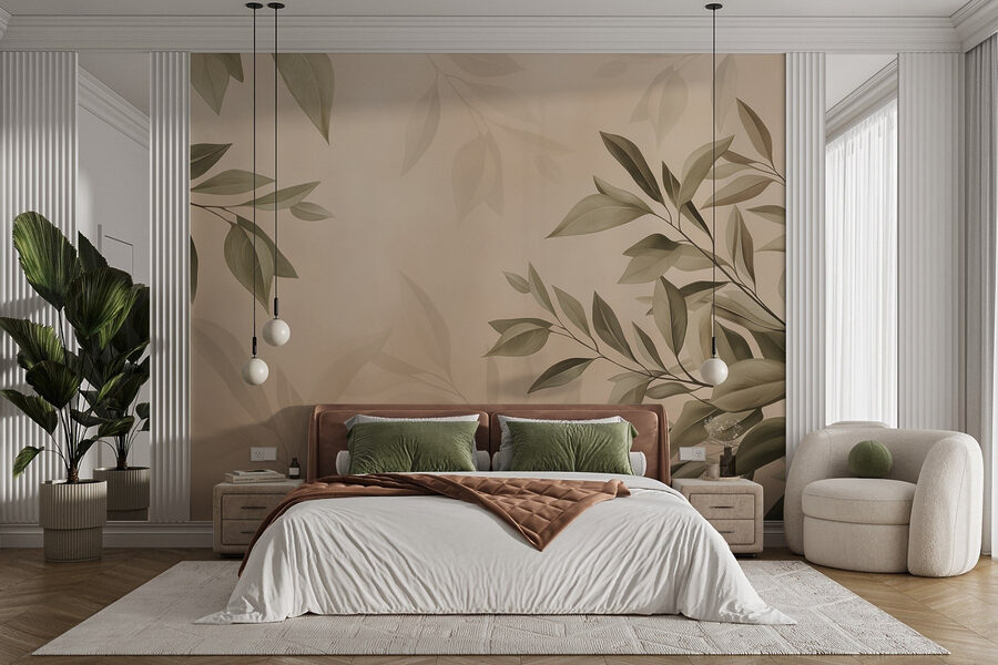 Soft leaves on a muted background