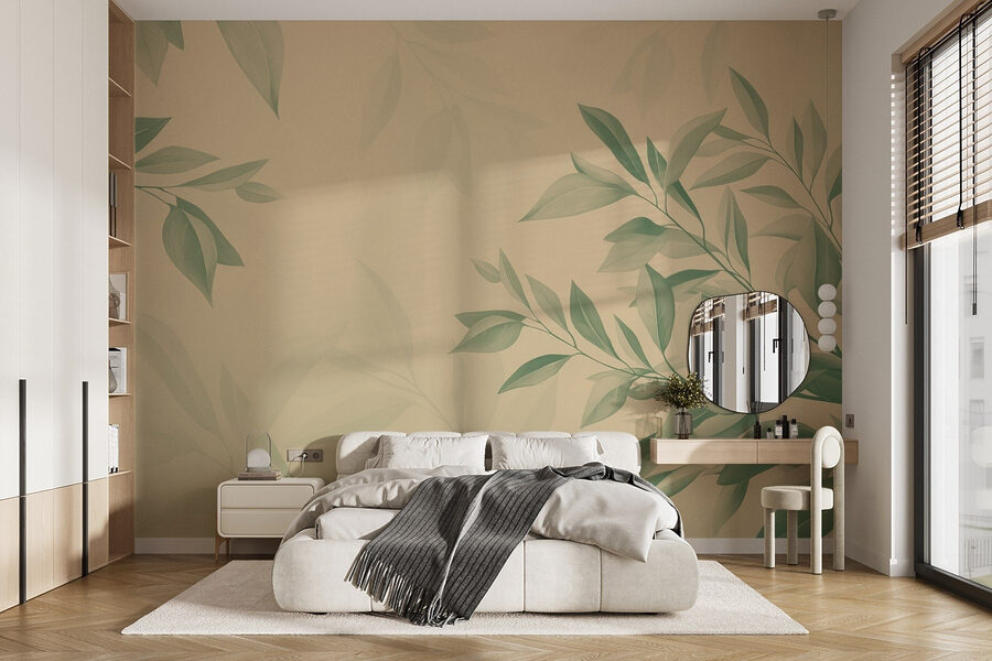 – Serene leaves against a soft background