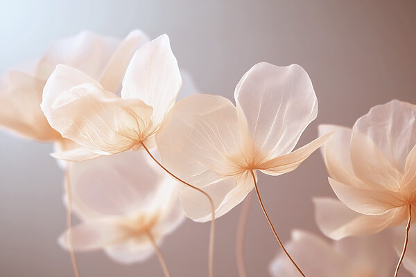 Delicate petals in soft pastel hues