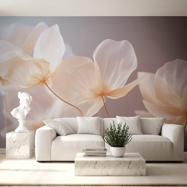 Delicate petals in soft pastel hues