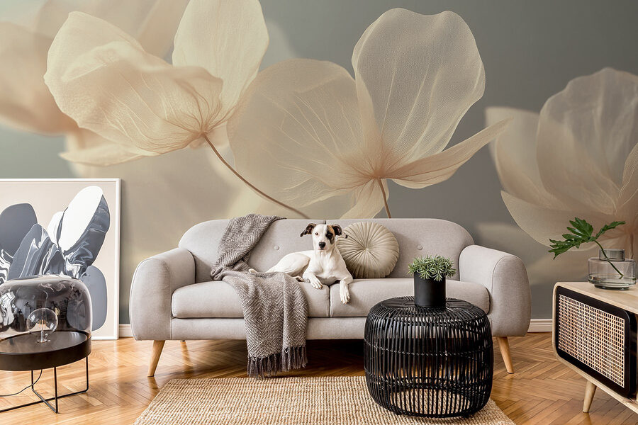 Delicate blooms in soft hues.