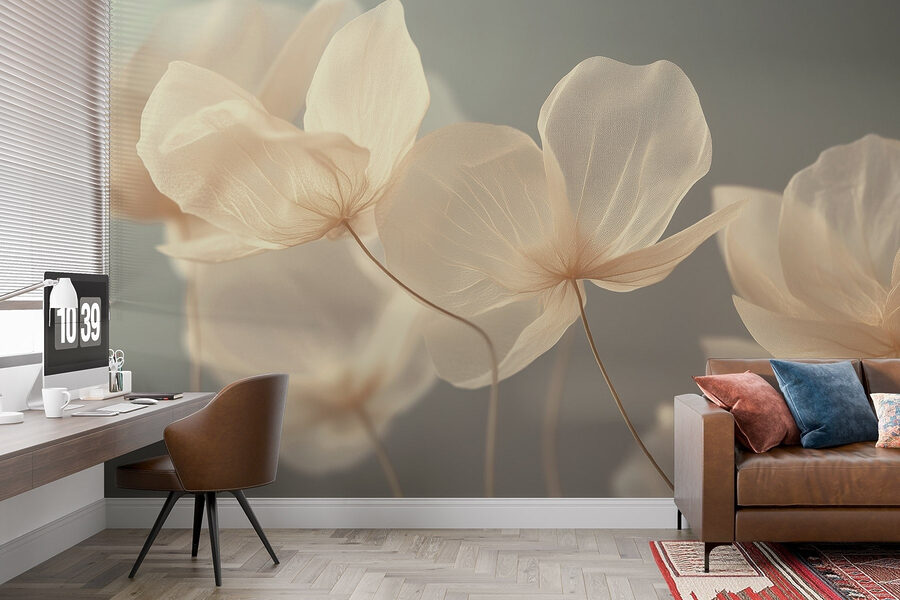 Delicate blooms in soft hues.