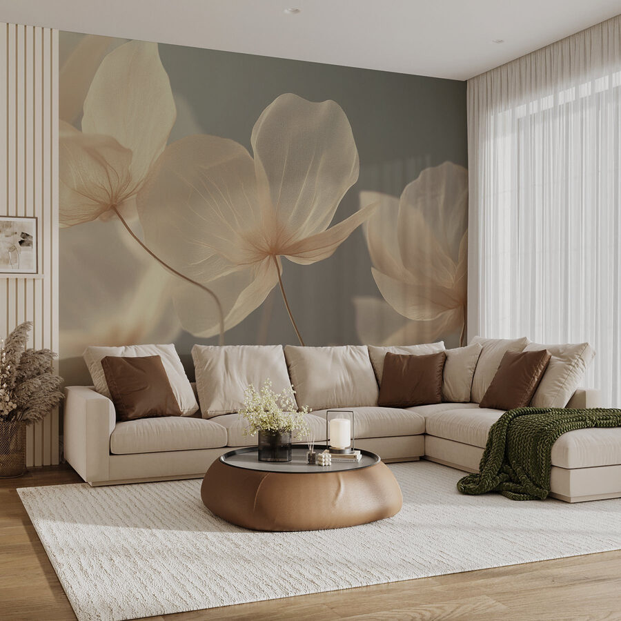 Delicate blooms in soft hues.