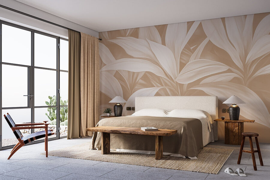 Serene nature-inspired leaf pattern.