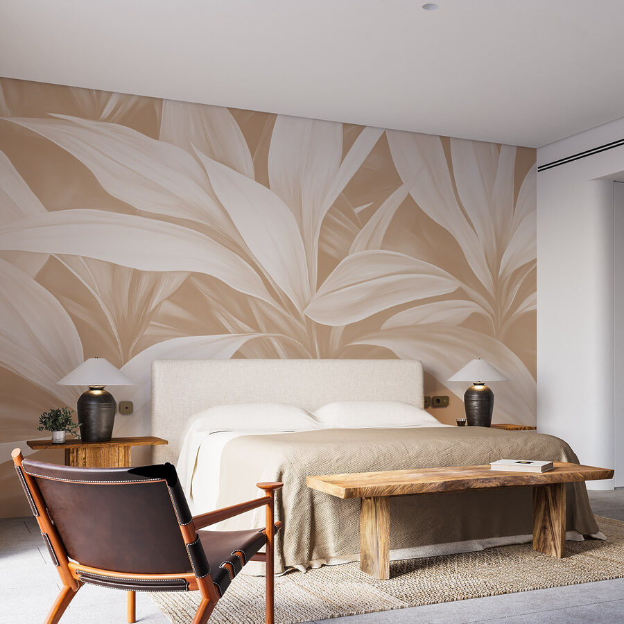 Serene nature-inspired leaf pattern.