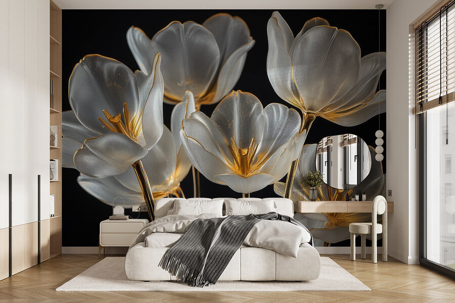Group of glass flowers