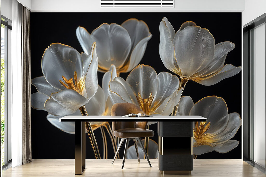 Group of glass flowers