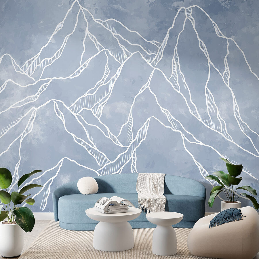 Drawing of a mountain range