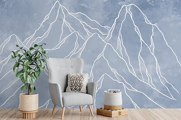 Drawing of a mountain range