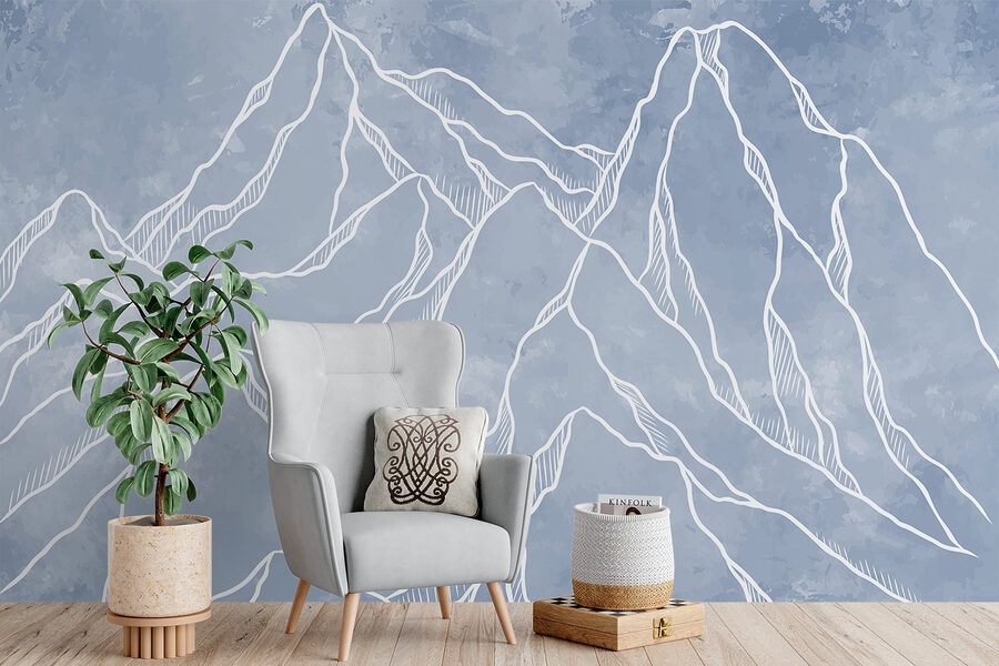 Drawing of a mountain range