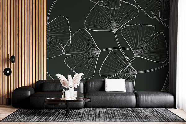 Pattern of leaves on a black background Pattern of leaves on a black background