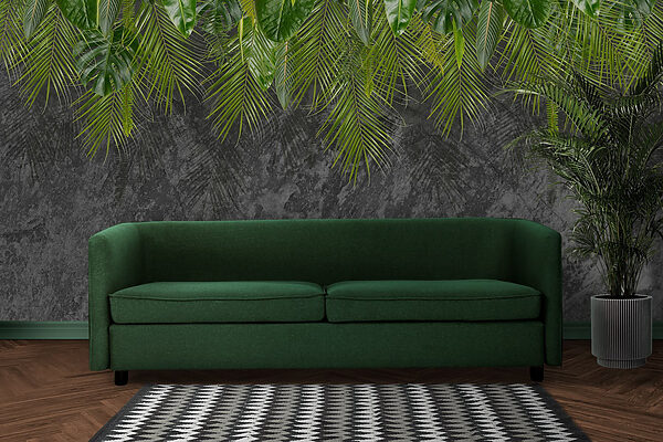 Group of green leaves on a grey background Group of green leaves on a grey background