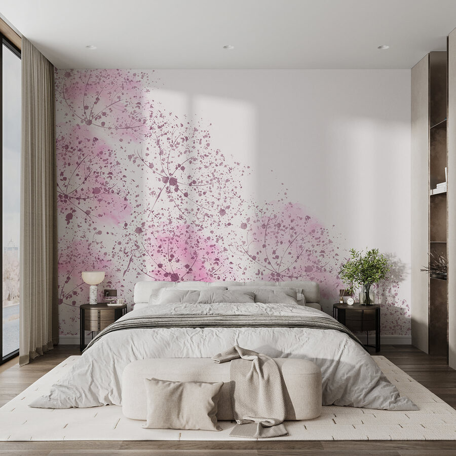 Wall murals Pink flowers with purple spots - Image 2