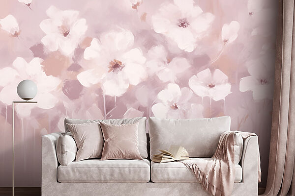 Painting of white flowers Painting of white flowers