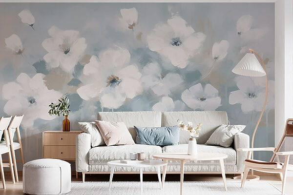 Painting of white flowers Painting of white flowers