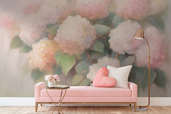 Painting of flowers on a white background Painting of flowers on a white background