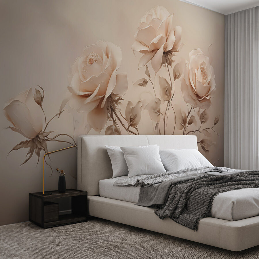 Group of roses with leaves