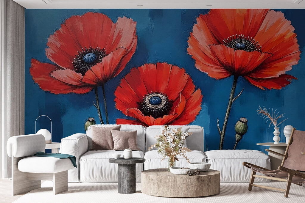 Painting of red flowers