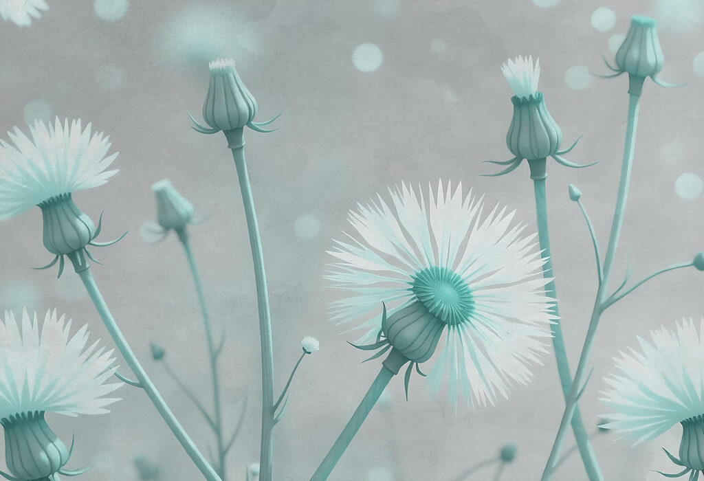 Delicate flowers in soft hues