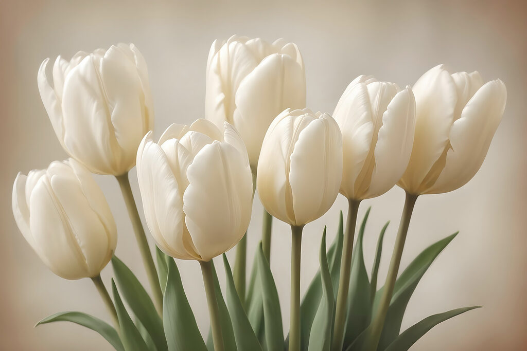 Group of white tulips Group of white tulips