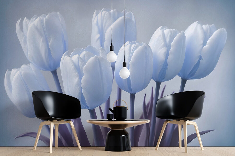 Group of white tulips