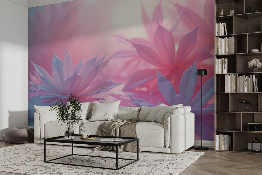 Group of flowers floating on water